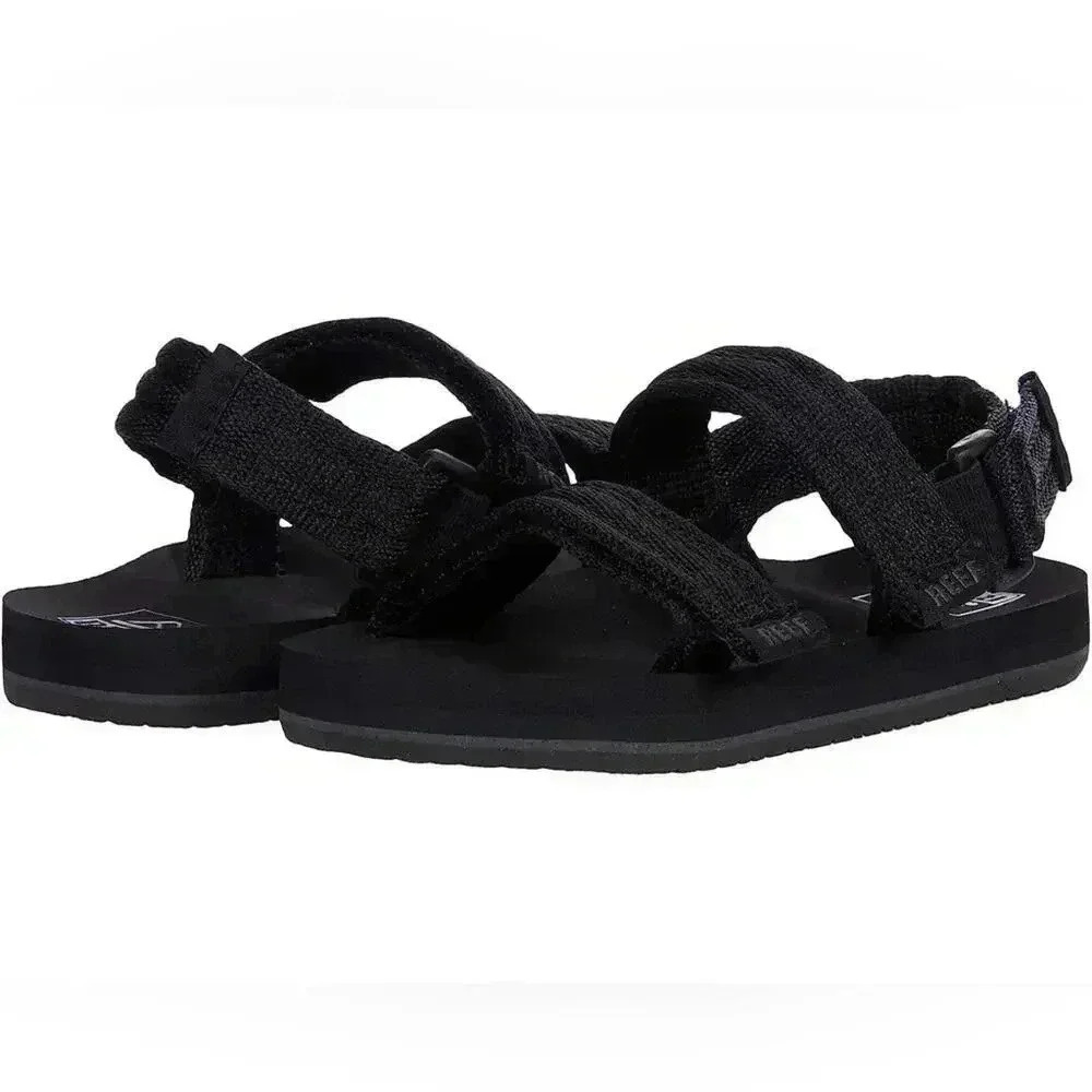 Reef Little Ahi Black Convertible Sandal EUC